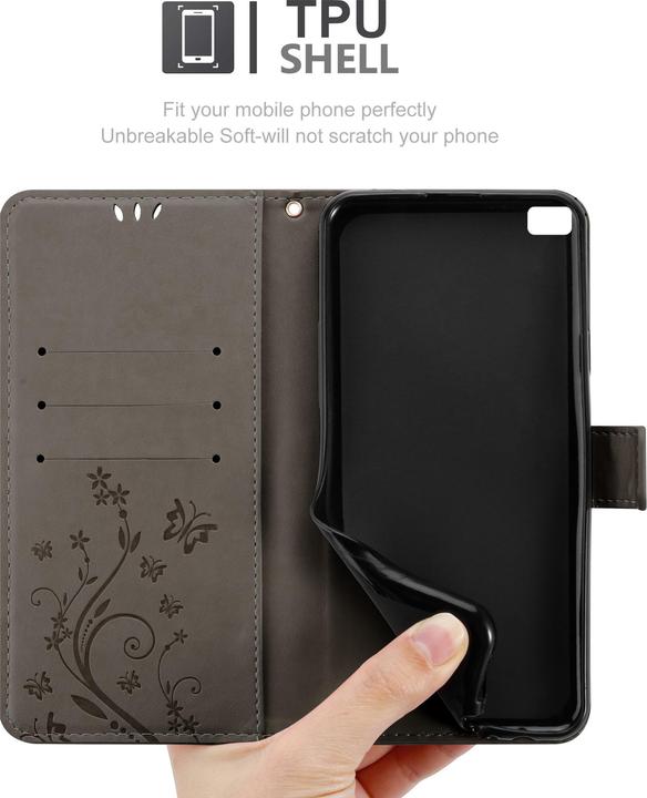 Productafbeelding Cadorabo Bloemen Boekomslag (Huawei P8)