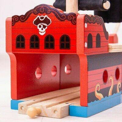 Image du produit Bigjigs Bateau pirate en bois sur rails