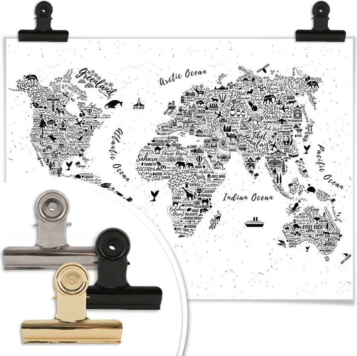 Image du produit Trenddeko Carte du monde - Autour du monde (30 x 24 cm)