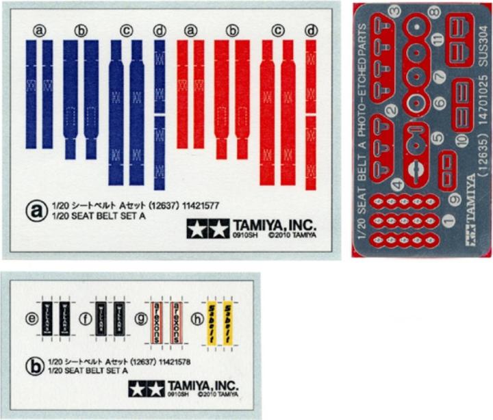 Immagine prodotto Tamiya 1/20 Set Cintura A 1970-1990