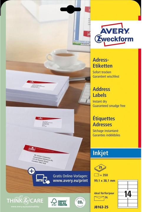 Actual product image Avery Address labels