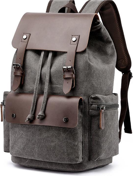 Actual product image Only-Bags.Store Trendy Retro Canvas Computer Bag Backpack, Student School Bag, Retro Casual Backpack, Strong
