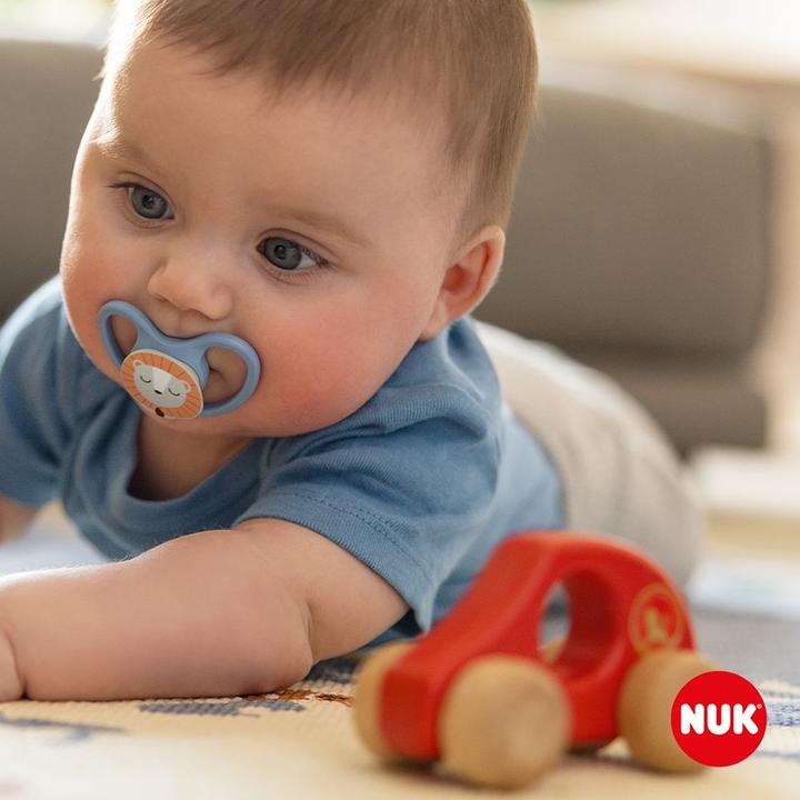 Productafbeelding NUK Space Night siliconen fopspeen 18-36M, 2 stuks, blauw/mint (2 x, 18 - 36 M.)