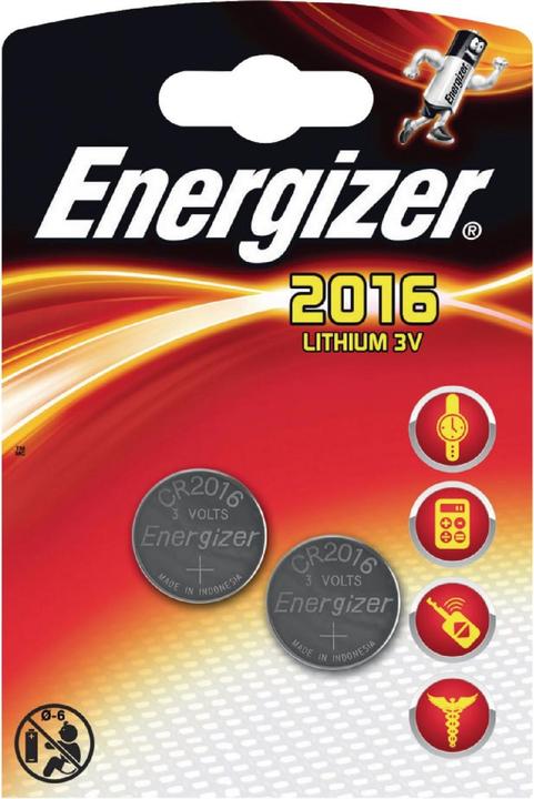 Produktbild Energizer CR2016 Lithium (2 Stk., CR2016, 100 mAh)