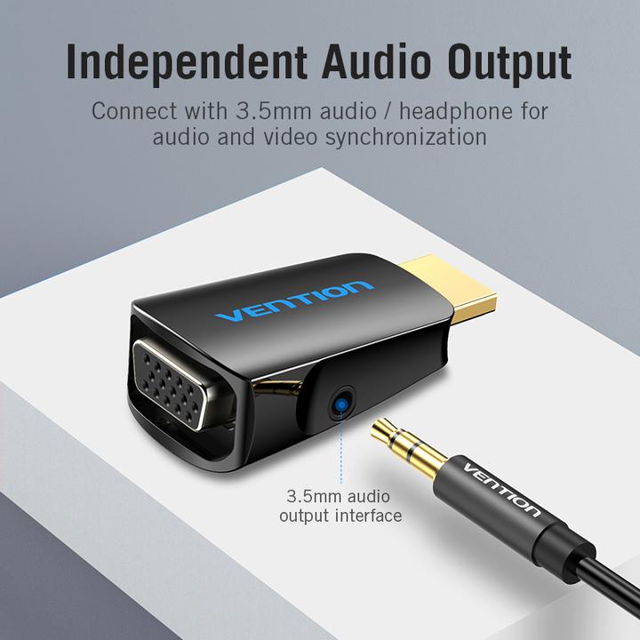 Produktbild Vention HDMI to VGA Adapter AIDB0 with 3.5mm Audio (Audio, HDMI, 14 cm)