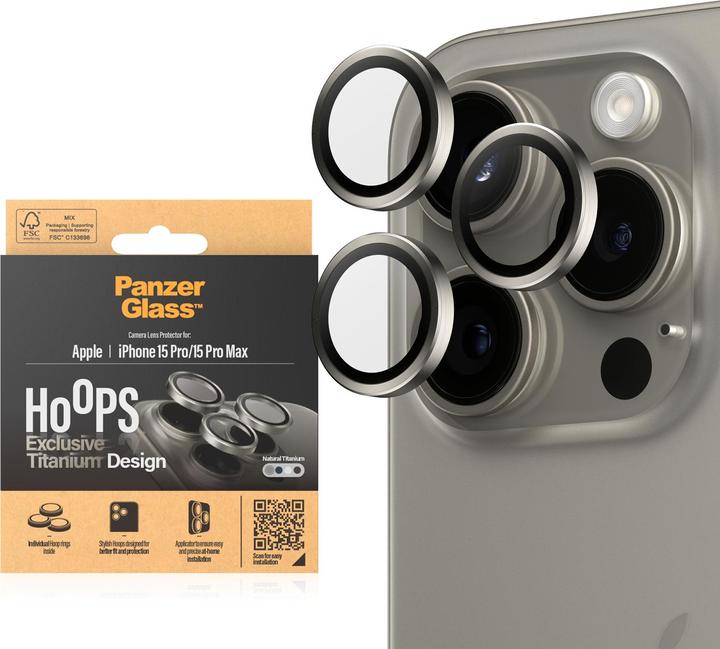 Produktbild PanzerGlass Hoops Camera Lens Protector (1 Stück, Apple iPhone 15 Pro, Apple iPhone 15 Pro Max)