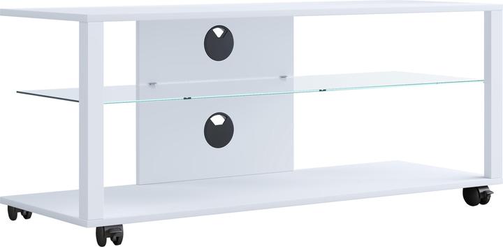 Produktbild VCM Holz TV Lowboard Rollen Fernsehschrank mobil Rack Konsole Möbel Fernsehtisch Fernseh Phono Glas (115 x 40 x 45 cm)