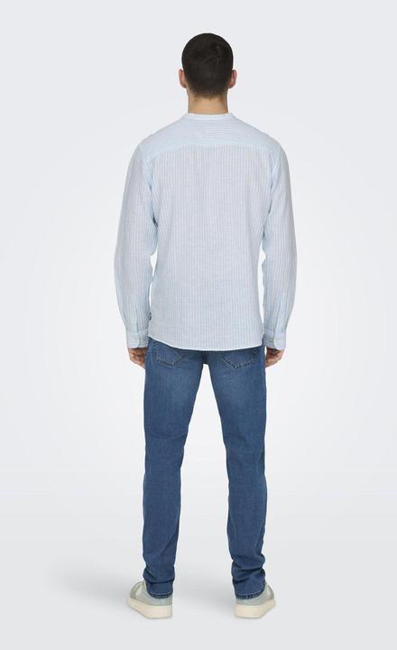 Actual product image Only & Sons Onscaiden Ls Mao Stripe Linen Shirt Noos Shirt (XXL)