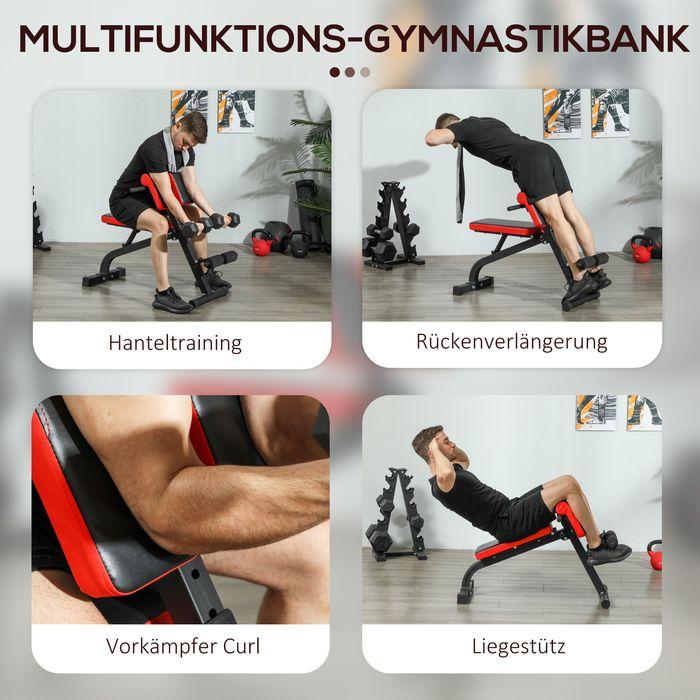 Image du produit Swisshandel24 Multifunktionale Hantelbank, verstellbar, klappbar, bis 120 kg, Schwarz