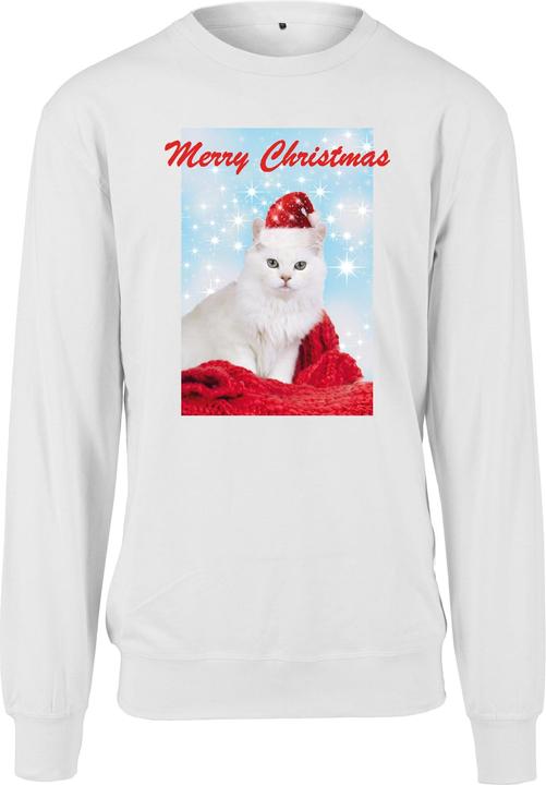 Merchcode Ladies Merry Christmas Cat Crewneck
