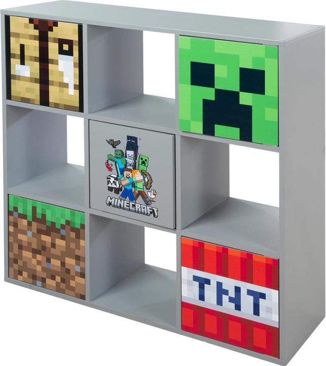 Image du produit Phoenix Minecraft Étagère 3 x 3 avec portes