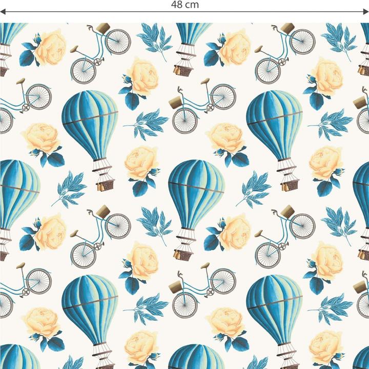 Immagine prodotto Trenddeko Mongolfiera vintage - blu (1008 x 48 cm)