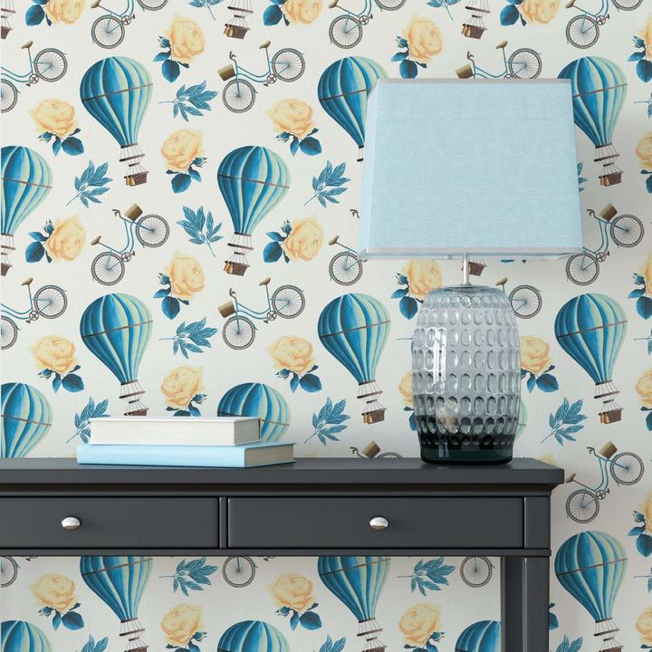 Immagine prodotto Trenddeko Mongolfiera vintage - blu (1008 x 48 cm)