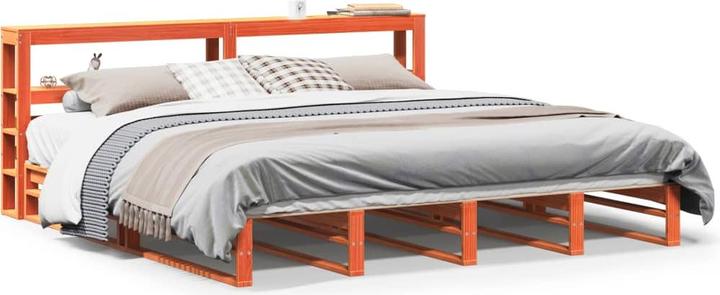 Actual product image VidaXL Solid wood bed Wooden bed Bed pallet bed with headboard 180x200cm pine (180 x 200 cm)