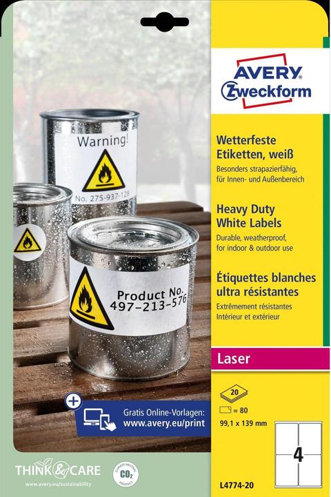 Produktbild Avery Wetterfeste Folien-Etiketten