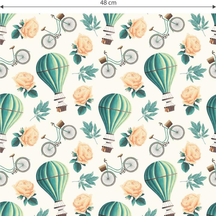 Immagine prodotto Trenddeko Mongolfiera vintage - Turchese (1008 x 48 cm)