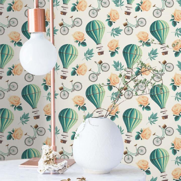Immagine prodotto Trenddeko Mongolfiera vintage - Turchese (1008 x 48 cm)