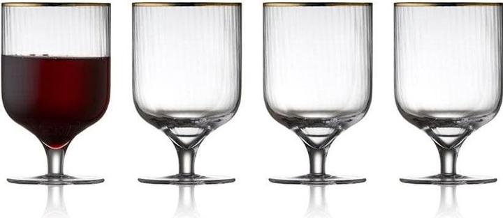 Image du produit Lyngby 30 cl - Verre - Transparent/guldkant (30 cl, 4 Verres, Set de verres à vin)