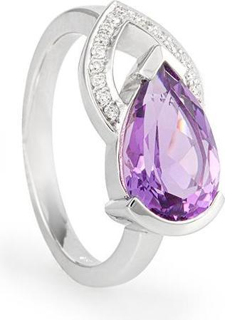 Produktbild Breuning RING - E.AMETHYST/Brill. 0,111 Ct. H/si (53, 750/18 K Gold)