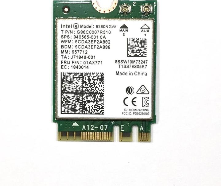 Actual product image Intel AC 9260 (M.2 A Key)