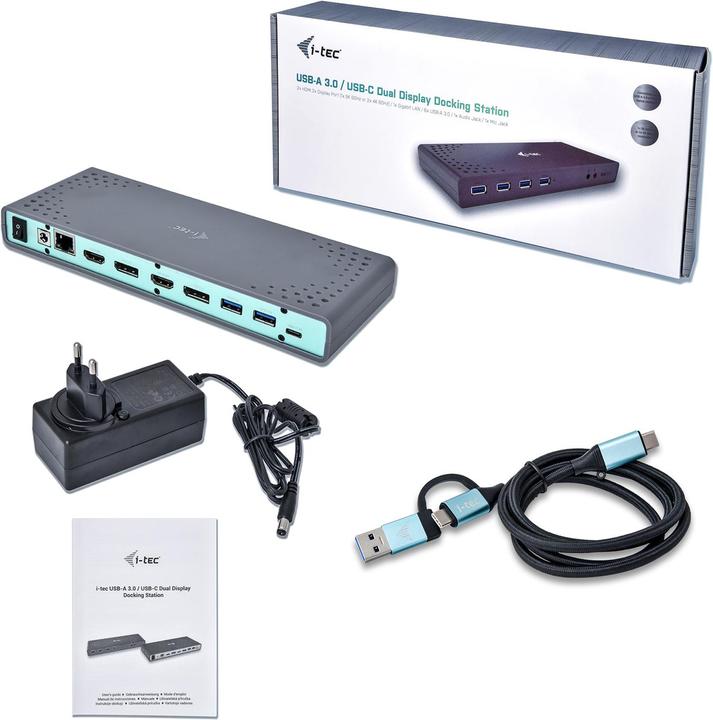 Actual product image i-tec USB 3.0 / USB-C Dual 4K Dock (USB-C, 6 Ports)