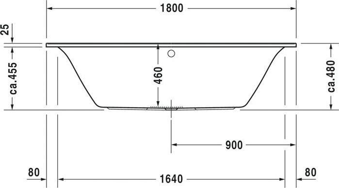 Actual product image Duravit Rectangular bathtub DARLING NEW 1800x800mm, 2 back slopes white (165 l, 180 cm, 80 cm)