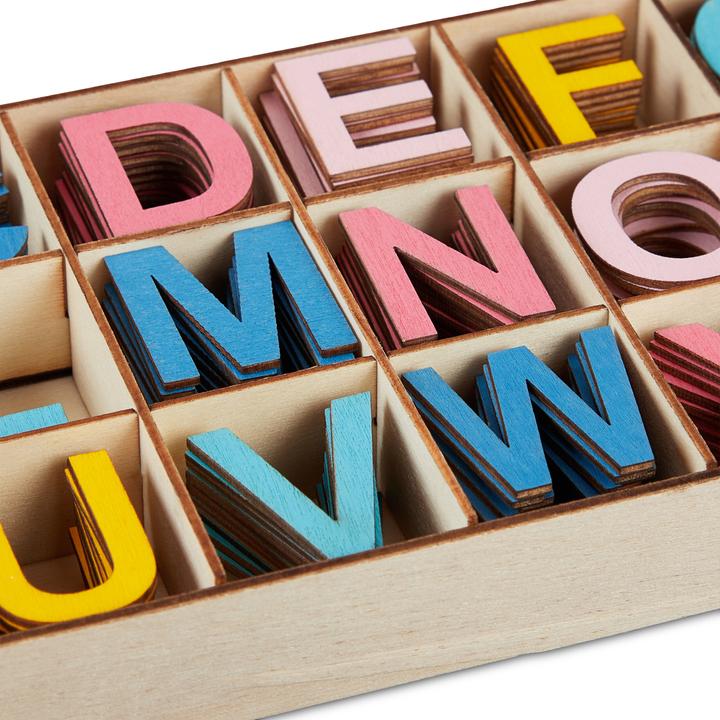 Image du produit Relaxdays Jeu de 324 lettres en bois