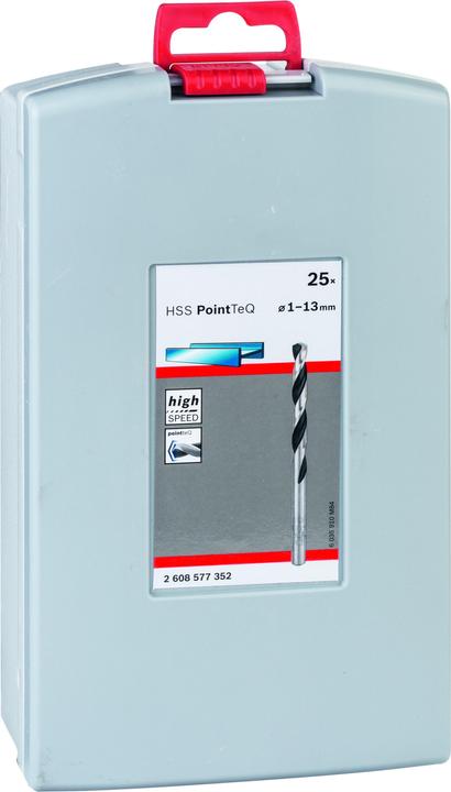 Actual product image Bosch Professional Zubehör HSS twist drill set PointTeQ, 25 pcs, ProBox, 1-13 mm (12.5 mm, 13 mm, 9.5 mm, 10 mm, 10.5 mm, 11 mm, 11.5 mm, 12 mm, 6.5 mm, 7 mm, 7.5 mm, 8 mm, 8.5 mm, 9 mm, 3.5 mm, 4 mm, 4.5 mm, 5 mm, 5.5 mm, 6 mm, 1 mm, 1.5 mm, 2 mm, 2.5 mm, 3 mm)