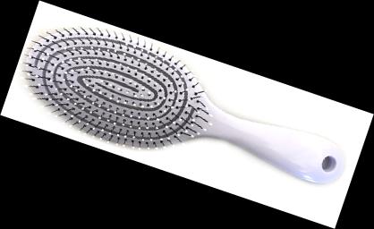 Actual product image Herba 3D Spiral plastic detangling brush, nylon bristles, white, oval, 23 cm
