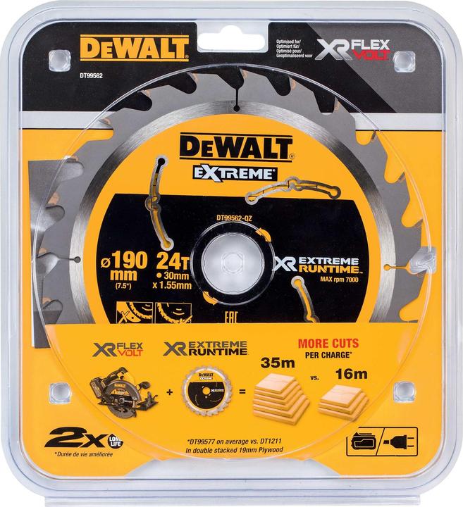 Immagine prodotto DeWalt Xtreme Runtime 190mm x 30mm 24T CSB