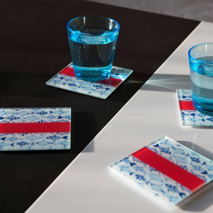 Produktbild Remember GlasPlatte Glasuntersetzer 4er-Set (4 x, Glasuntersetzer)