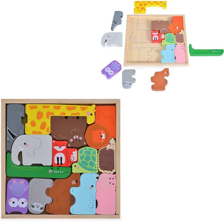 Actual product image Moni Children puzzle animals 3002 wood (14 pieces)