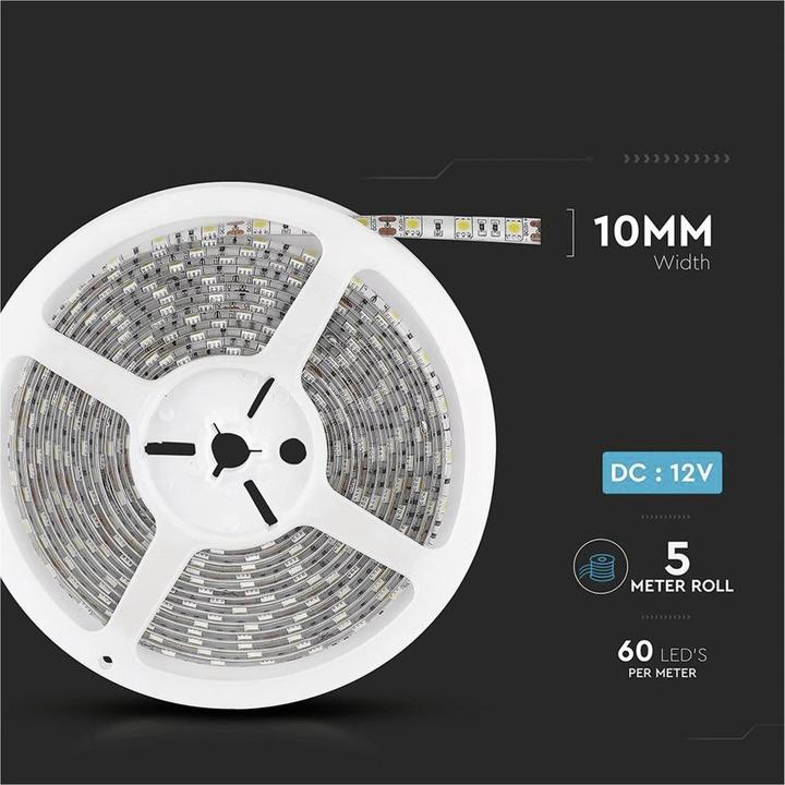 Produktbild V-TAC VT5050 LED Streifen SMD5050 60 LED 4500K IP65 5m (Weiss, 500 cm, Indoor)