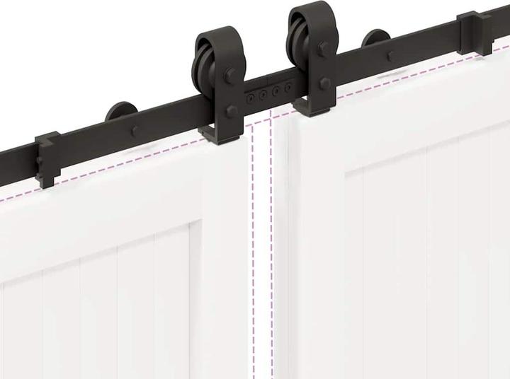 Immagine prodotto VidaXL Set di ferramenta per porte scorrevoli 183 cm acciaio nero Set di ferramenta per porte scorrevoli