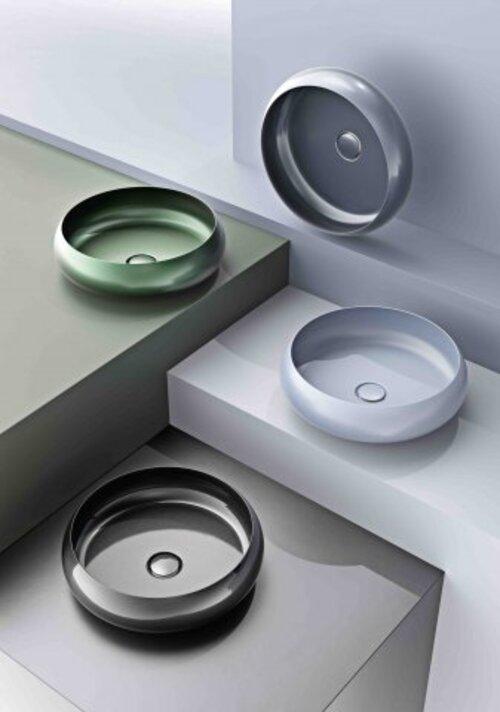 Actual product image Bette BetteCraft Countertop wash basin round, 450 x 450 mm, A241, without tap hole, without overflow (450 mm, 450 mm)