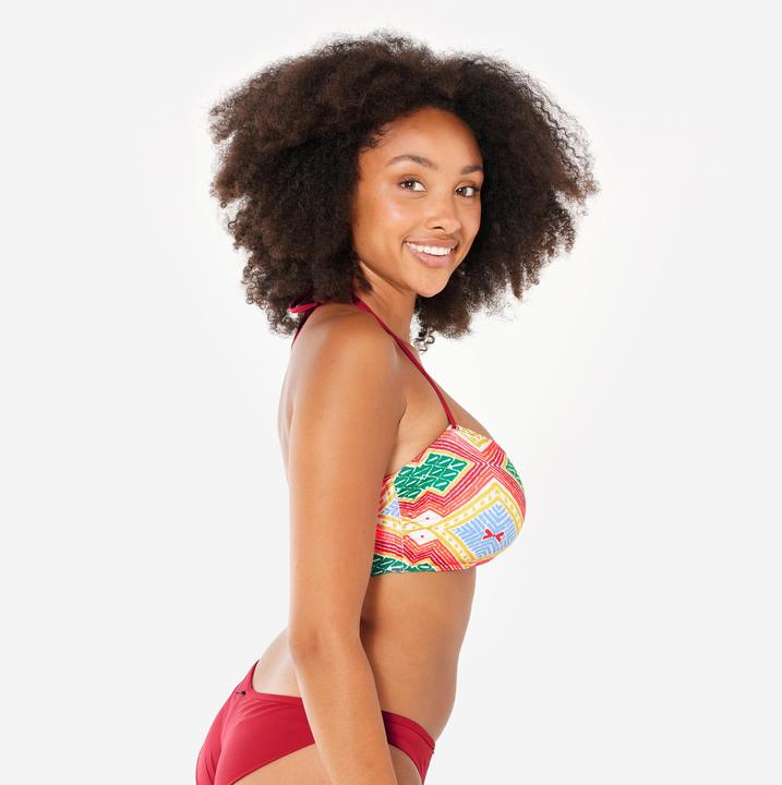 Immagine prodotto Olaian Bikini-Oberteil Damen Bandeau Surfen Lori Sangria rot (70 B)