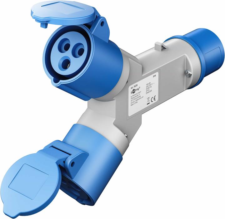 Produktbild Goobay CEE-Adapter, CEE-Stecker auf 2x CEE-Kupplung (CEE 7/3, CEE)