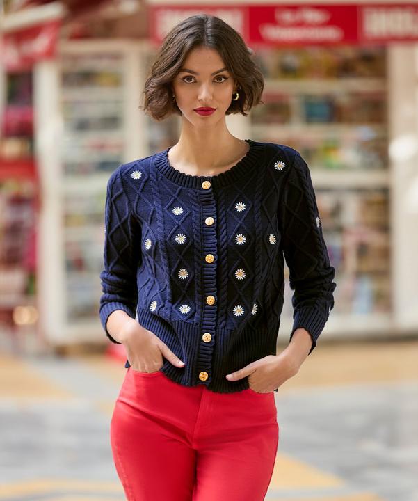 Actual product image Joe Browns Daisy Cable Knit Cardigan (42)