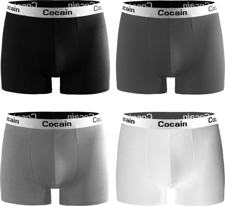 Image du produit Cocaine Socks Boxershorts Herren Gr. XL (Mixed) - 4 Unterhosen (XL, paquet de 4)
