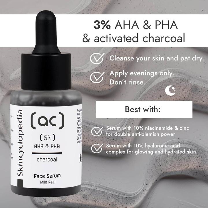 Image du produit Skincyclopedia Charcoal 5% AHA + PHA Complexe (30 ml)
