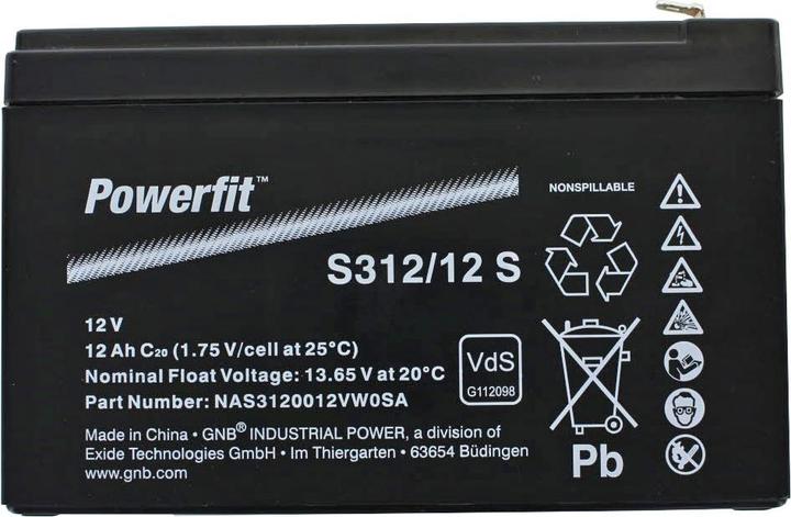 Immagine prodotto Exide Batteria Powerfit S312/12S, connessione 4,8mm (12 V, 12 Ah)