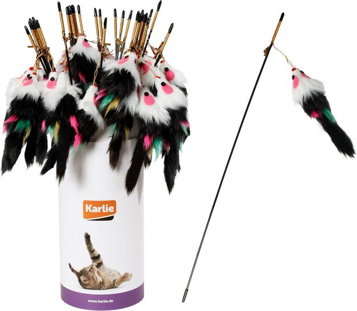 Immagine prodotto Karlie Canna da pesca per gatti con topolino di peluche (Gioca alla canna da pesca gatto)