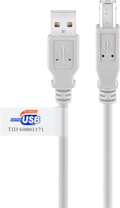 Immagine prodotto Goobay Cavo USB 2.0 Hi-Speed con certificato USB, Grigio, 3 m (3 m, USB 2.0)