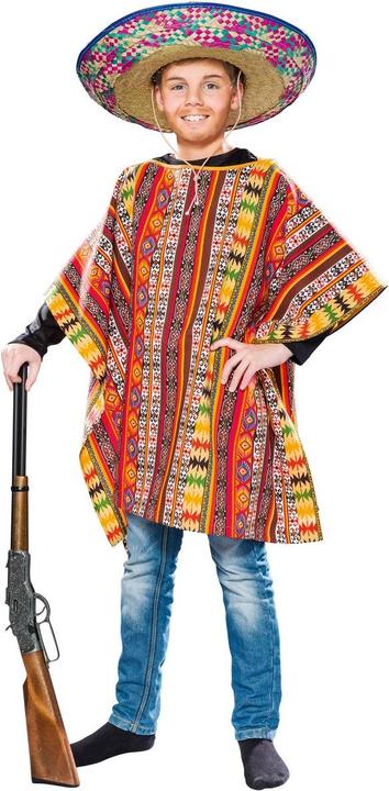 Immagine prodotto Festartikel Müller Poncho messicano per bambini: taglia 140/152 (Taglia unica)