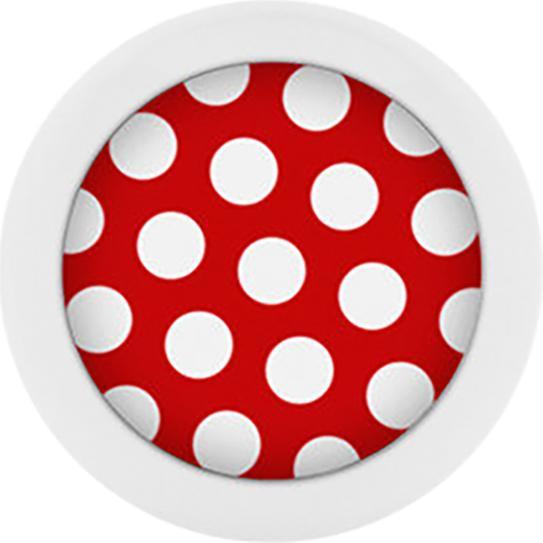 Actual product image Star Piercing Micro ball Pure White with polka dots red/white (without brass, Surgical steel 316L)