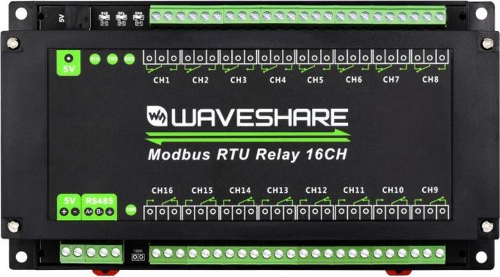 Produktbild WaveShare 16-Kanal Relais RS485 Modbus RTU Relay 16CH