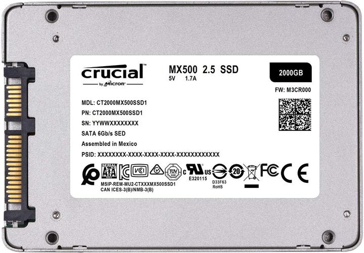 Produktbild Crucial Mx500 (2000 GB, 2.5")