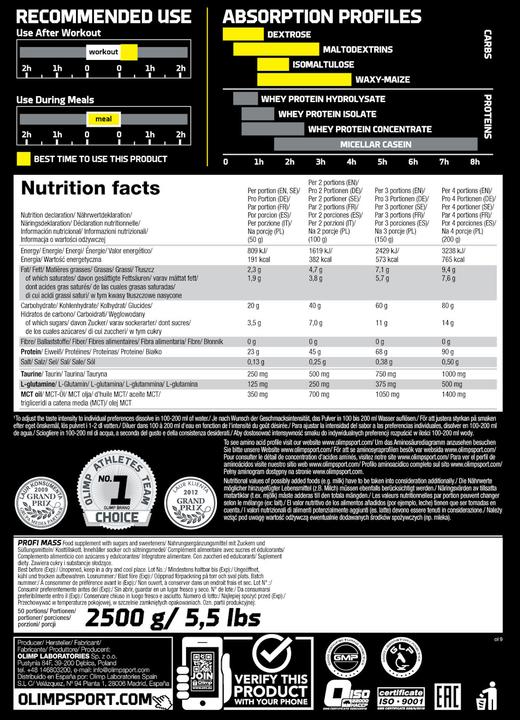 Produktbild Olimp Sport Nutrition Profi Mass (Erdbeere, 1 Stk., 2500 g)