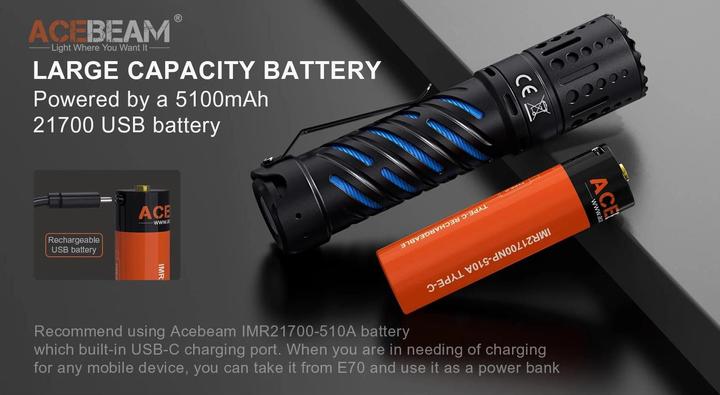 Actual product image AceBeam E70 (12.83 cm, 4600 lm)