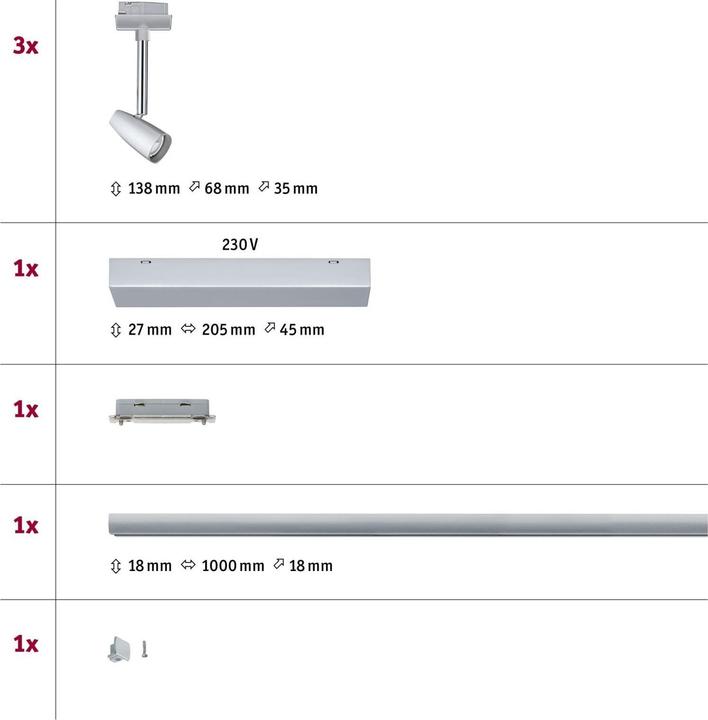 Image du produit Paulmann URail Kit de base Barelli (GU10)